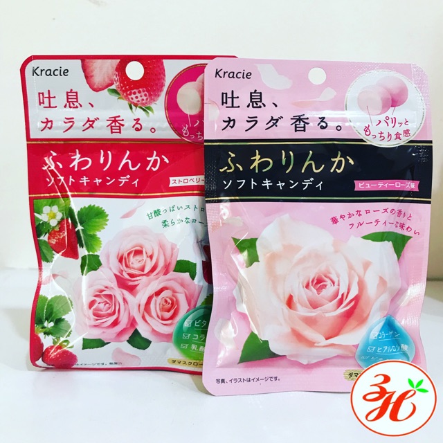 Kẹo hoa hồng Kracie date T8/20 xách tay Nhật Bản