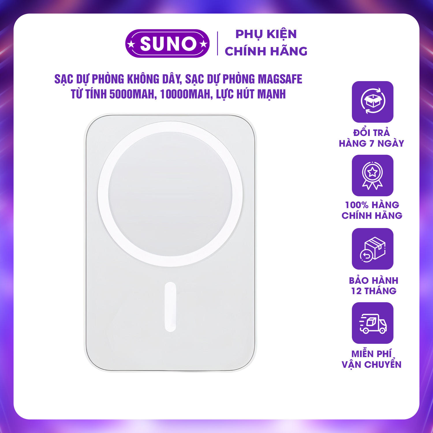 Sạc dự phòng không dây Ip từ tính, Sạc dự phòng không dây sạc nhanh pin 5000/10000 mah mini nhỏ gọn cao cấp hỗ trợ cho Ip 12 13/android Công Suất 20w chính hãng power bank