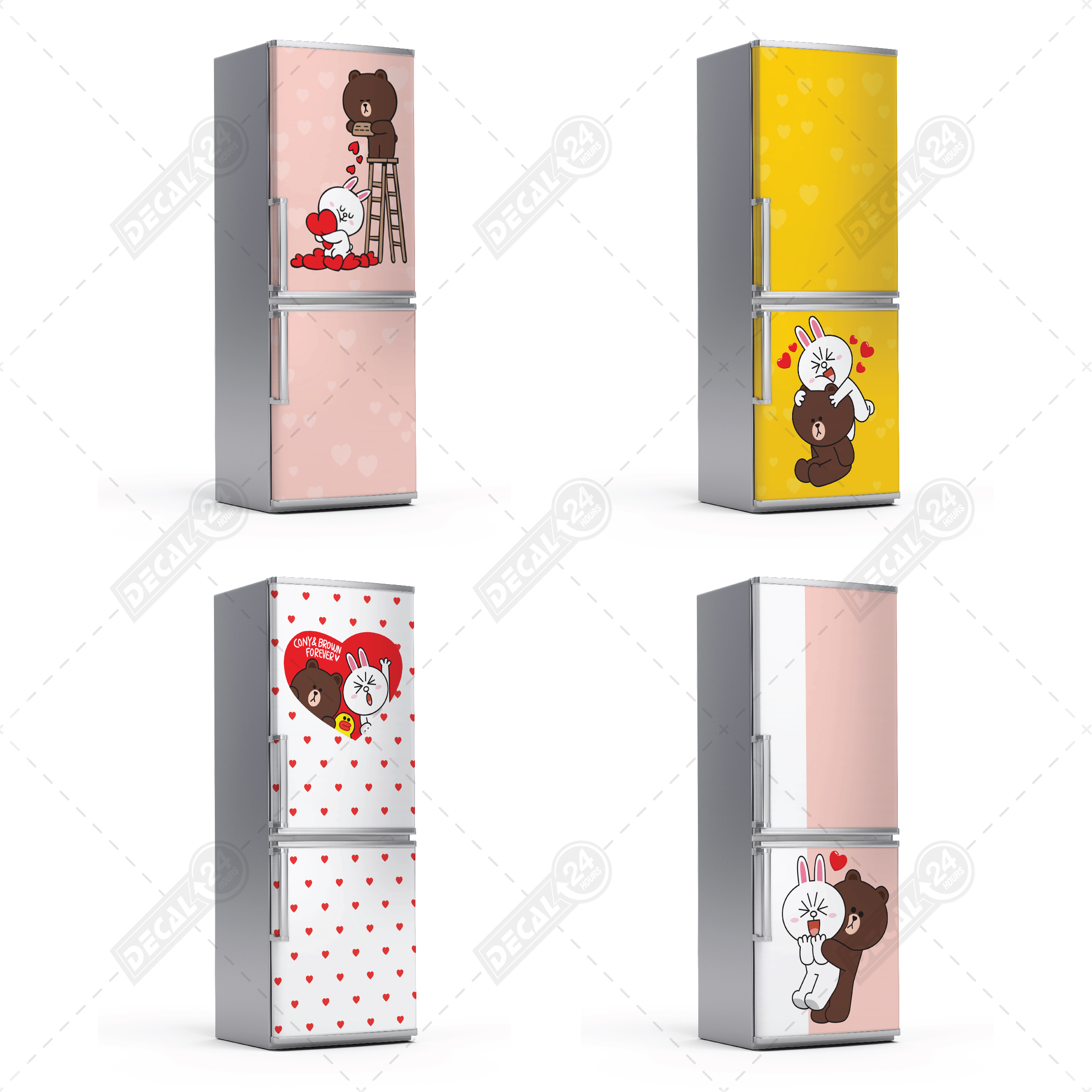 Decal dán tủ lạnh chuyên dụng siêu đẹp, Gia đình mèo Decal24h giấy dán tủ lạnh siêu bền nhiều mẫu cute - HÀNG CAO CẤP, DTL-A03