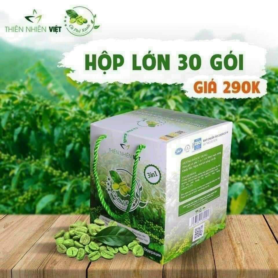 [HCM]Cafe xanh kháng mỡ Thiên Nhiên Việt hộp 30 gói