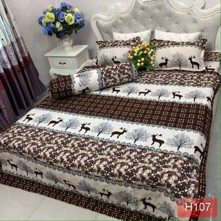 Bộ 5 món cotton poly , 1 grap, 1 vỏ gối ôm, 2 vỏ gối nằm) đủ kích thước