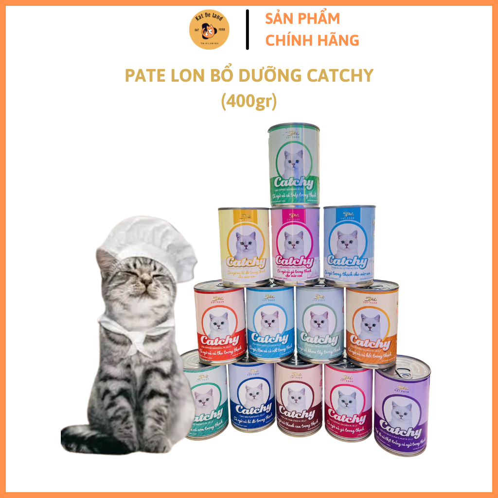 Pate lon cho mèo catchy, pate catchy cho mèo dạng thạch 400gr
