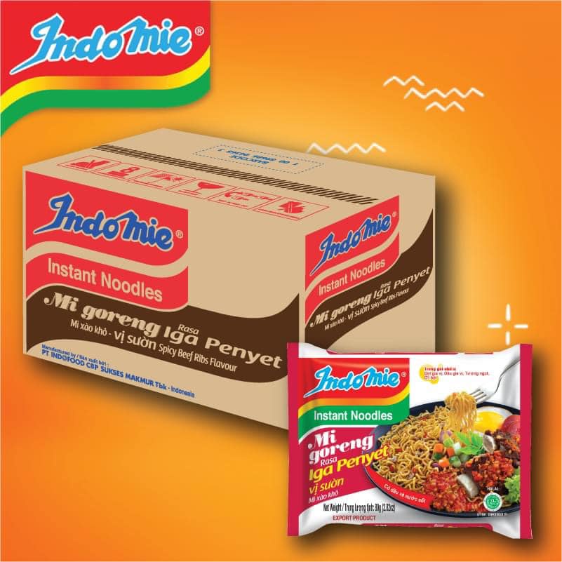 Thùng 40 gói mì xao Indomie - vị sườn