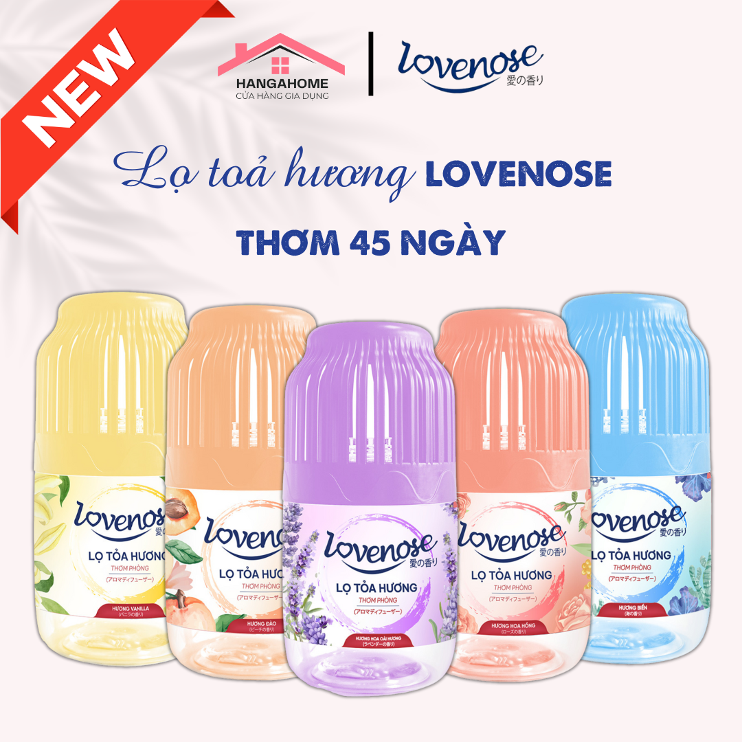 Lọ tỏa hương Lovenose 200ml hương thơm tự nhiên dễ chịu khử mùi sáp thơm phòng thế hệ mới 45 ngày