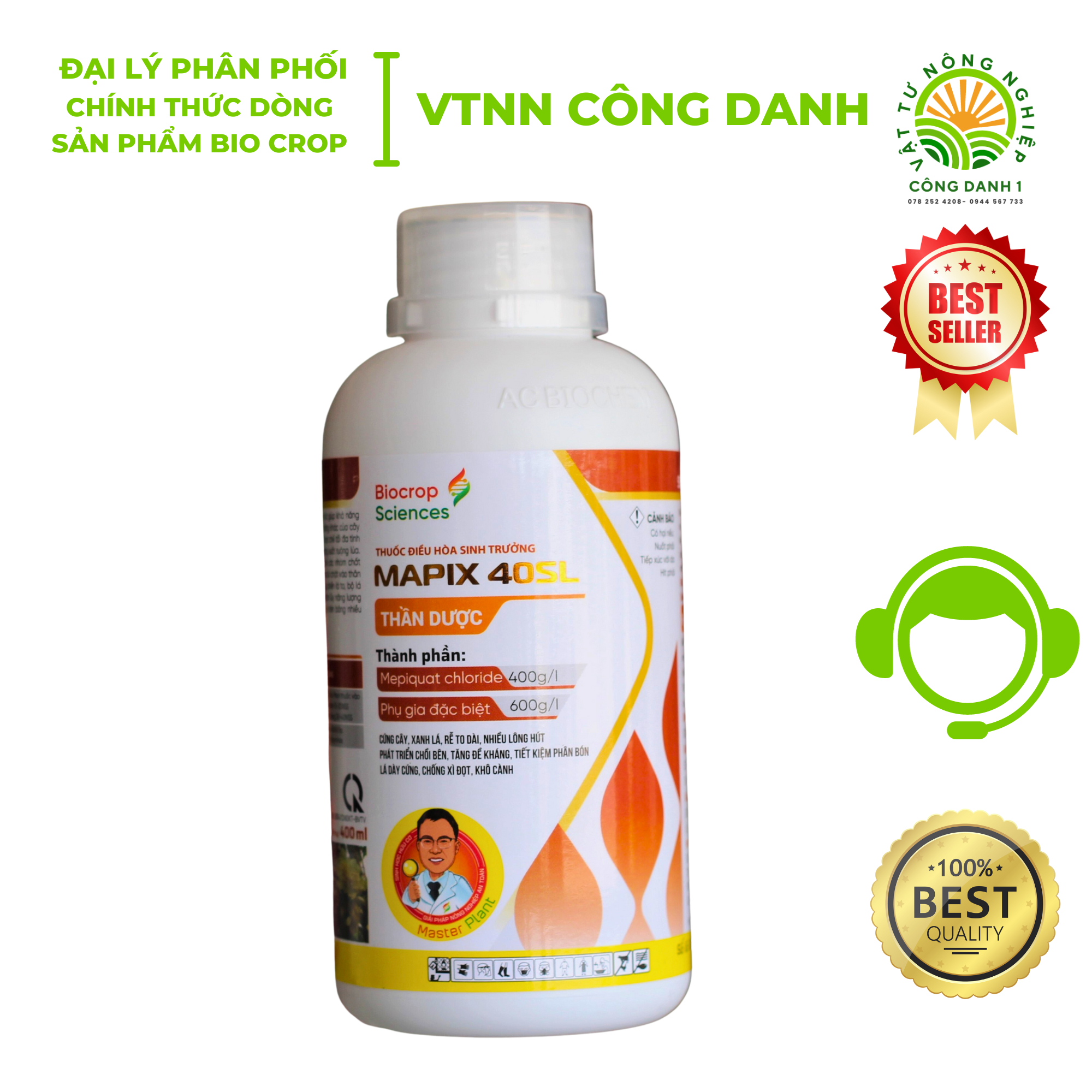 MAPIX 40SL của Biocrop Scienes Siêu cứng cây xanh lá rễ to tăng đề kháng tiết kiệm phân bón.