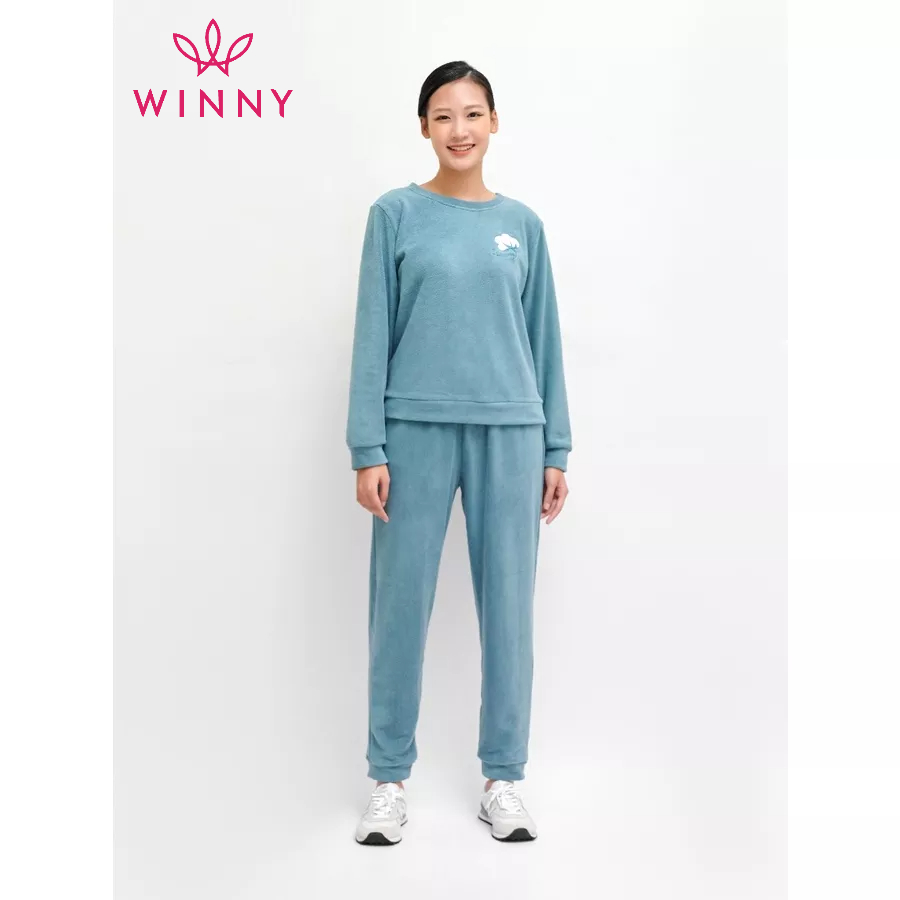 Winny - bộ đồ nỉ bông tay dài quần dài mặc nhà họa tiết cây 1mnnb22508d
