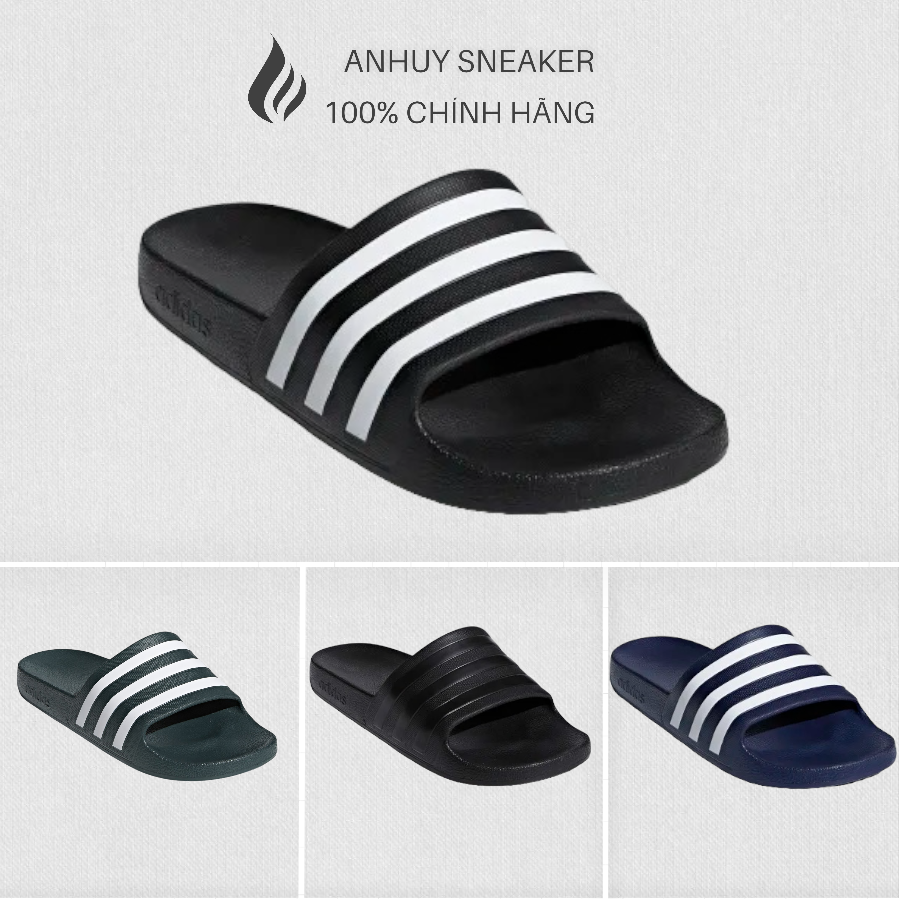Dép đúc Adidas quai ngang đen fulltag không box