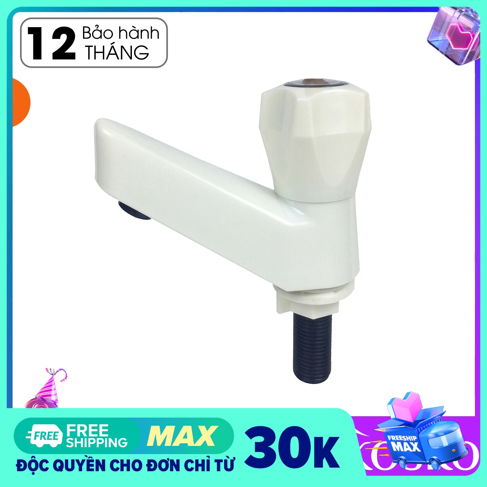 Vòi lavabo rửa mặt lạnh Nhựa ABS (Hàng chuẩn loại 1) phù hợp với mọi loại chậu rửa mặt 1 Lỗ, chậu thường (Bảo hành 12 tháng - 1 đổi 1 trong vòng 7 ngày) Dễ dàng lắp đặt không cần gọi thợ