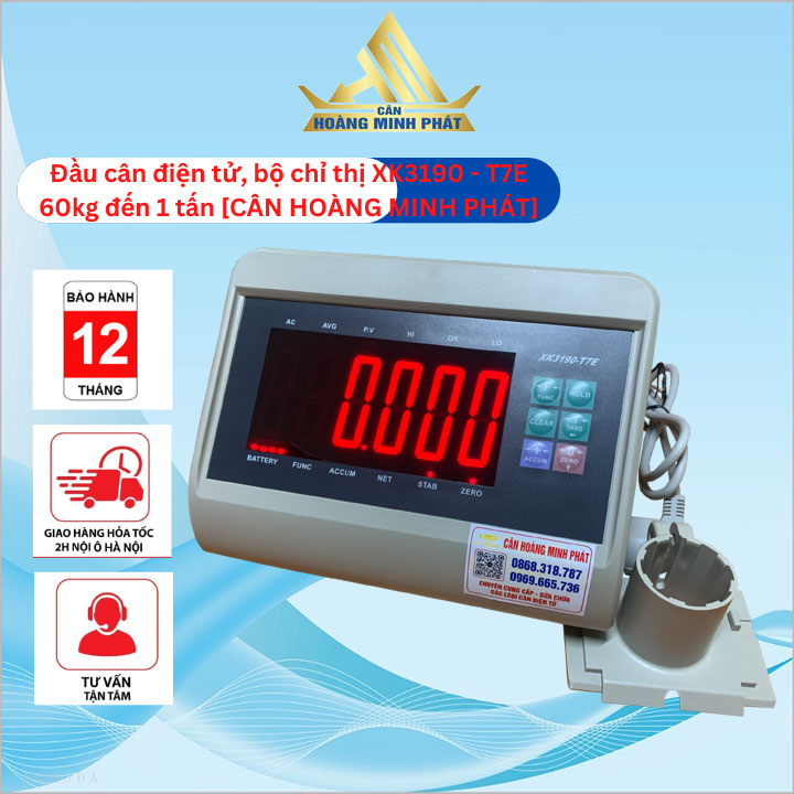 Bộ chỉ thị cân điện tử, đầu cân xk1390 - t7e 60kg đến 1 tấn dùng cho cân sàn, cân ghế, cân nông sản