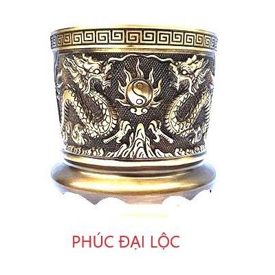 Bát hương đồng đường kính 16 cm 2 công nghệ 2 màu