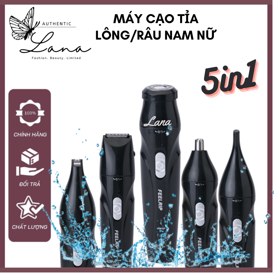 Máy tỉa lông mũi cạo lông râu nam nữ 5in1 LANA kiểu máy cạo lông vùng kín lông mày lông mặt lông mũi máy tỉa lông đa năng 5in 1