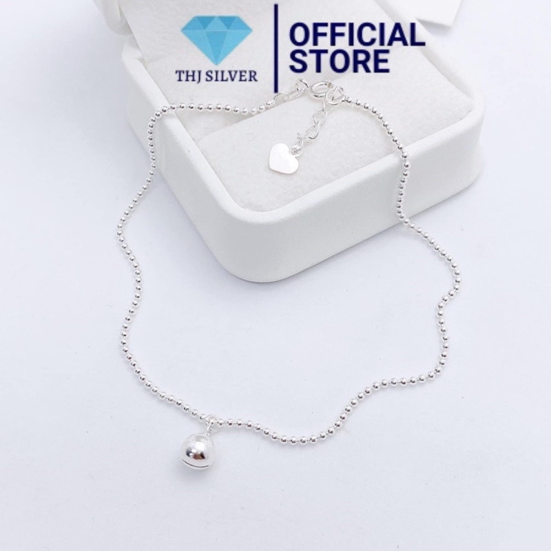 Lắc chân nữ bạc ta - lắc chân bi mix chuông-thj silver