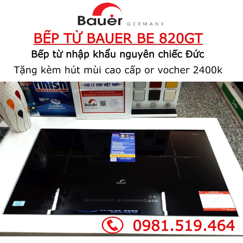 Bếp từ đôi nhập khẩu đức Bauer BE 820GT - Bếp kính schott ceran