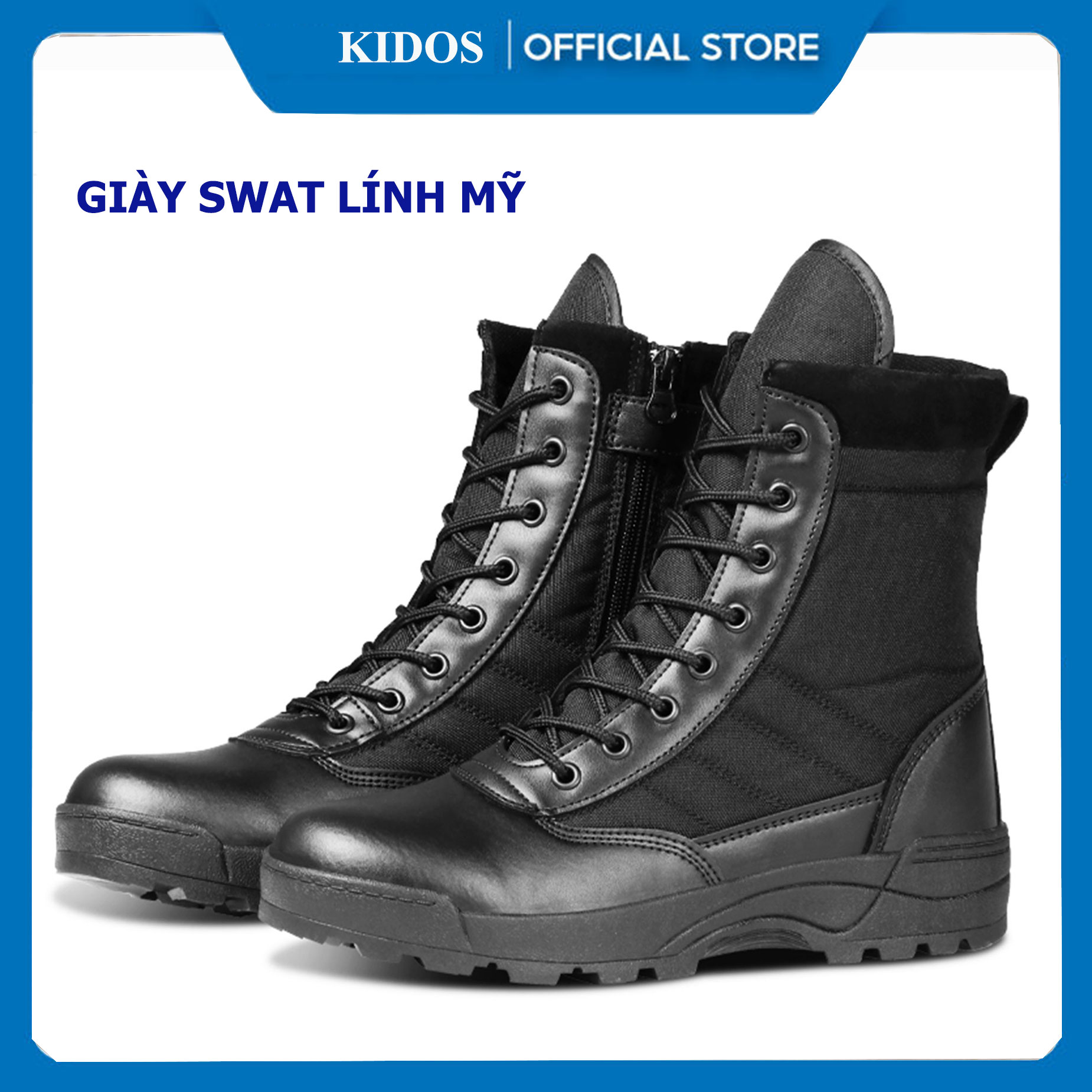 Giày Lính Mỹ SWAT US ARMY Kiểu dáng Giày Bốt Cao Bồi Nam Chiến Binh Nam, Giày Quân Đội Chiến Thuật Cao Cổ