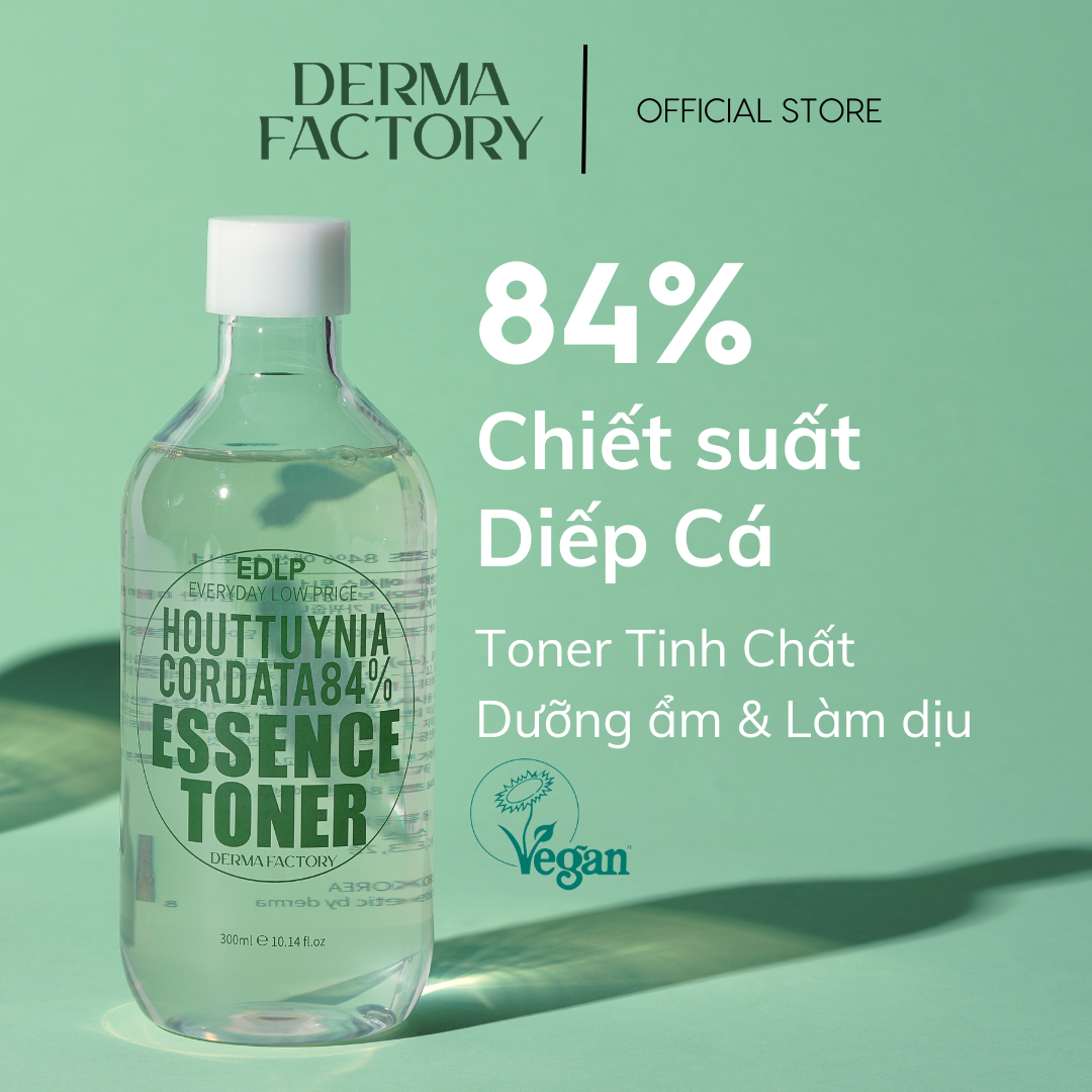 Nước cân bằng diếp cá làm dịu Derma Factory Houttuynia Cordata 84% Essence Toner