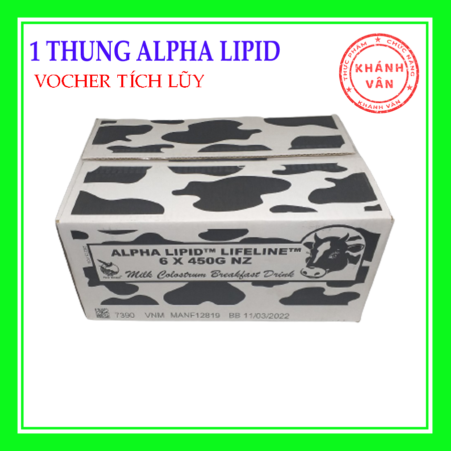 - 1 thùng 6 hộp sữa non alpha lipid lifeline 450g vocher tích lũy