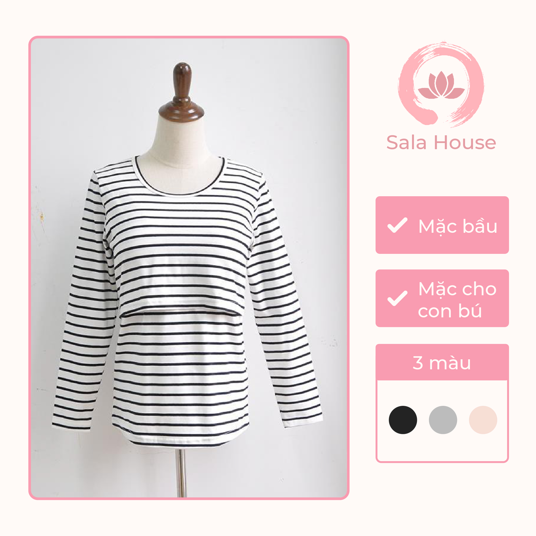 Áo cho con bú có lót ngực tiện lợi - ab02