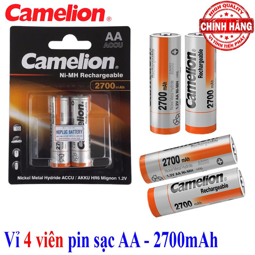 Vỉ 4 Pin Sạc AA (2A) Camelion Ni-MH Rechargeable Accu 2700mAh - 1.2V (Cam) .