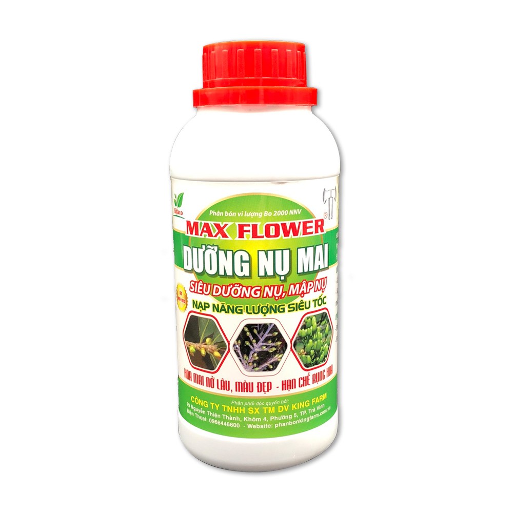 PHÂN BÓN MAI VÀNG - MAX FLOWER DƯỠNG NỤ MAI CHAI 500ML - MẬP NỤ, DÀY CÁNH, HOA TO ,LÊN MÀU ĐẸP