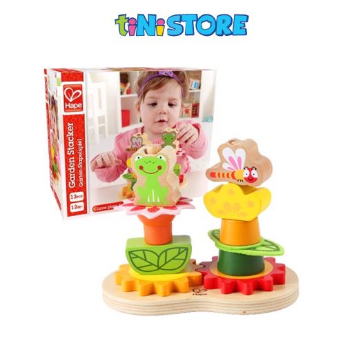 Đồ chơi bông hoa xếp chồng màu sắc bằng gỗ HAPE