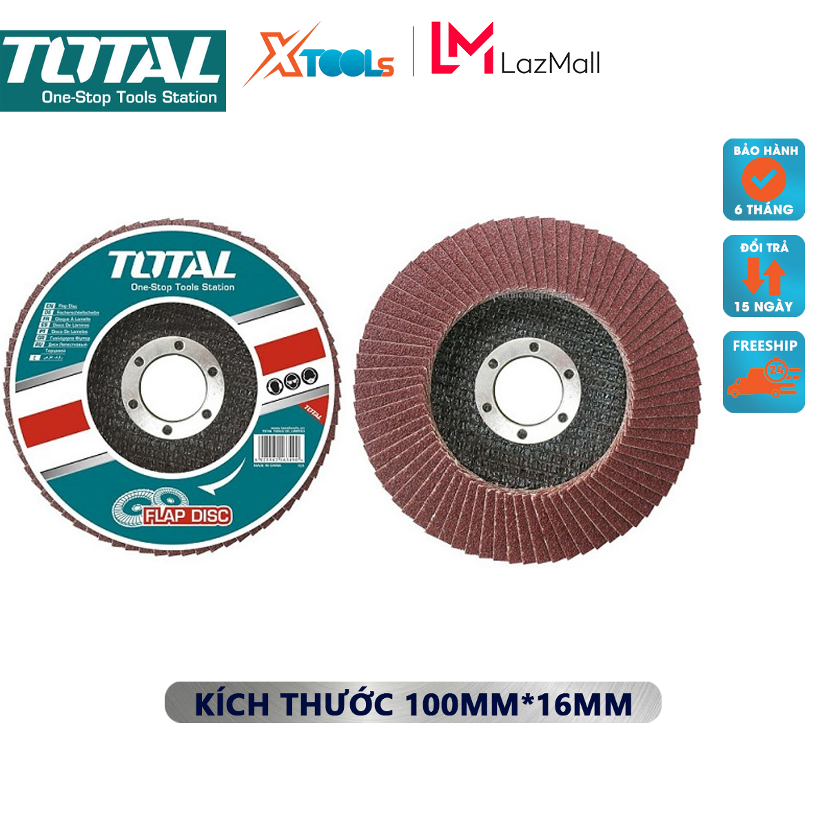 Nhám xếp cho máy mài total tac6310023 nhám xếp p60 100mm*16mm đánh bóng thép, gang và tấm thép