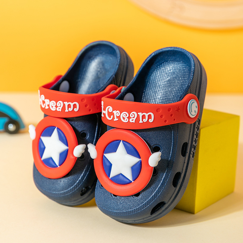Dép sục crocs cho bé- dép mùa hè 2023 cho bé trai bé gái siêu dễ thương - dép sục siêu anh hùng captain american mỹ dành cho trẻ em- có ảnh&video thật