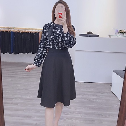 Chân Váy Xòe Đến Đầu Gối thời trang đi kafm, đi chơi cho các Nàng