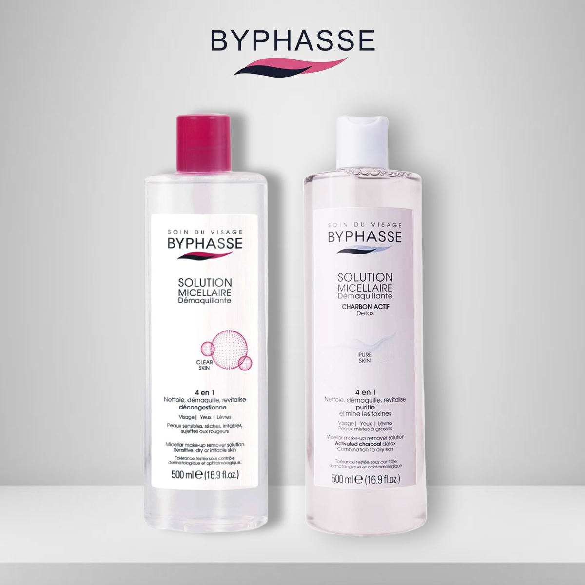 Nước tẩy trang Byphasse không cồn cho mọi loại da Solution Micellaire Pure Skin Toner 500ml NPP Tido88