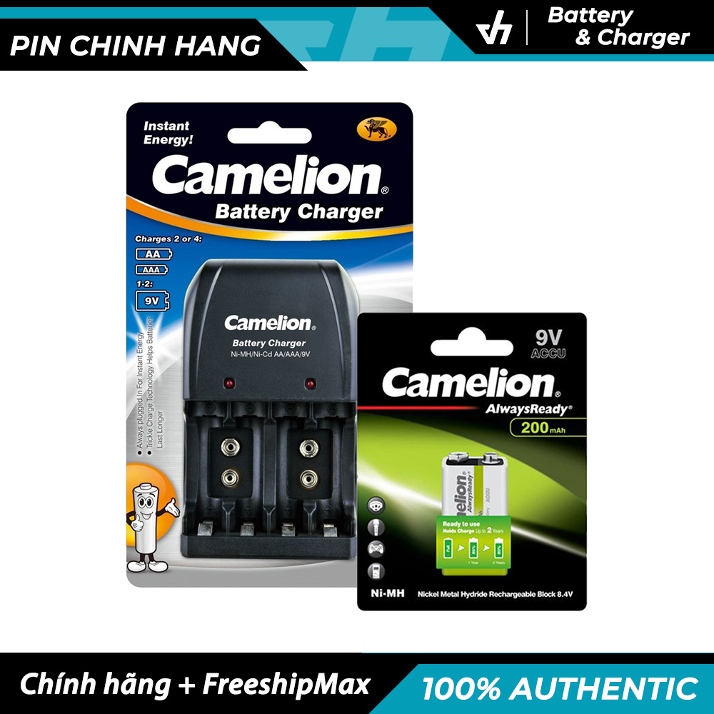 Bộ sạc pin Camelion 0904 kèm 1 pin sạc Camelion 9V