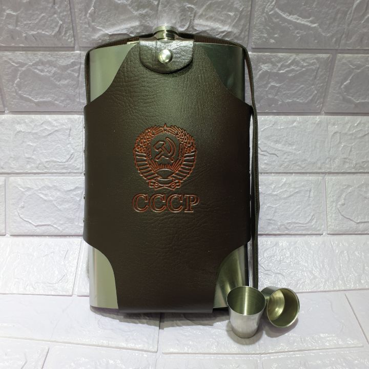 Bình đựng rượu và nước inox loại CCCP 2 lít bao gồm cả túi đựng bình (64 oz) tặng phễu