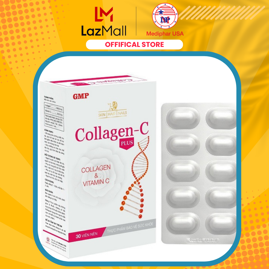 Viên uống đẹp da Collagen-C Plus MDP - Hộp 30 viên nén - Mediphar USA sản xuất chuẩn GMP - CHÍNH HÃNG 100% MEDIPHAR USA
