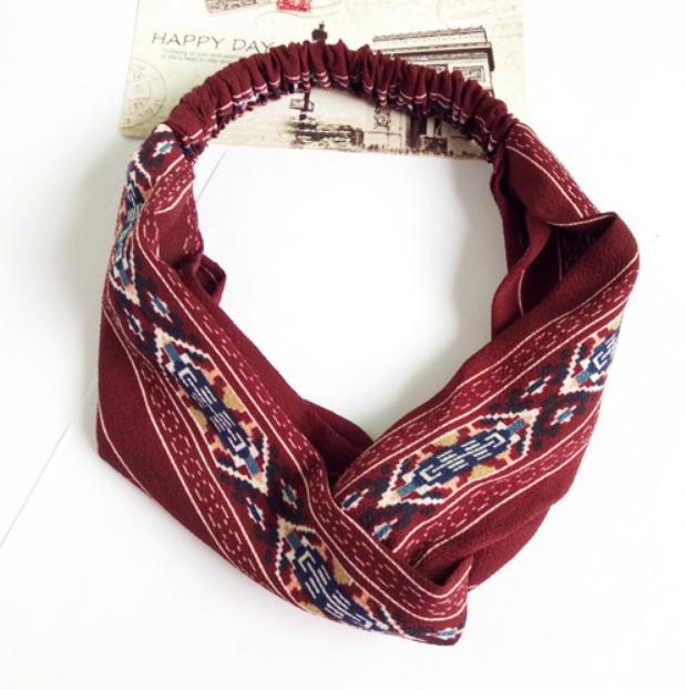 Băng đô turban băng đô nữ Hàn Quốc họa tiết thổ cẩm
