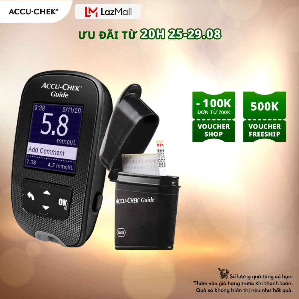 Máy đo đường huyết accu-chek® guide kèm hộp 50 que thử đường huyết accu-chek® guide