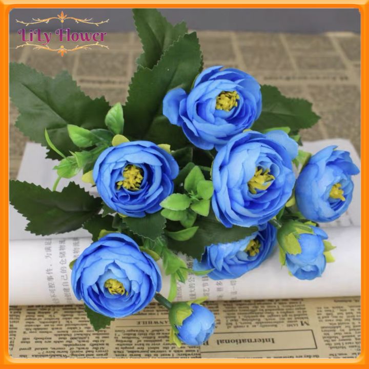 Combo 5 cành hoa hồng Piona phong cách châu Âu trang trí siêu đẹp - Hoa giả- Hoa để bàn - Hoa lụa cao cấp