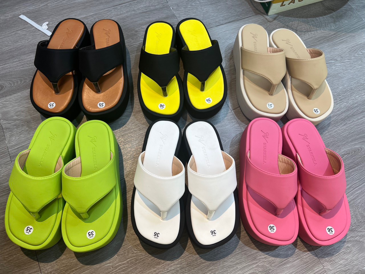 Dép bánh mì gót cao 8cm nhiều màu xắc siêu nhẹ