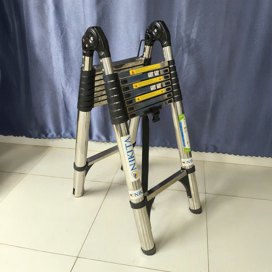 Thang rút đôi Inox - chống rỉ sét - chất liệu bền, cứng - mẫu mới 2026