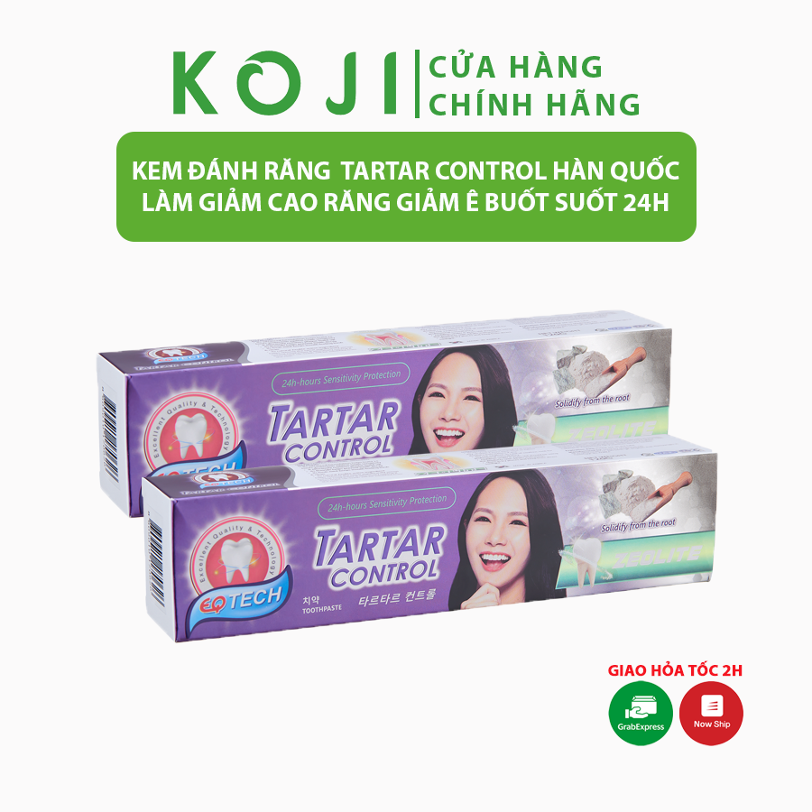 Kem đánh răng giảm ê buốt giảm cao răng EQ Tech Tartar Control Hàn Quốc giảm ê buốt suốt 24h giảm cao răng hiệu quả 120g