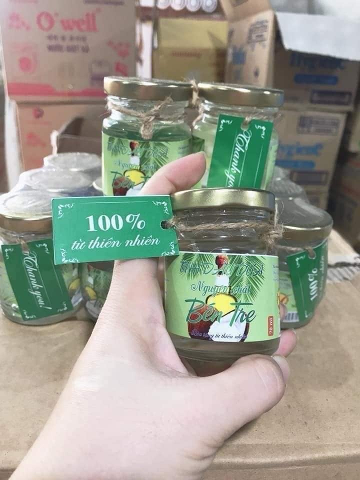 Dầu dừa thủ công bến tre nguyên chất 100% cực thơm :75ml , dưỡng da ,dưỡng tóc... - ht store