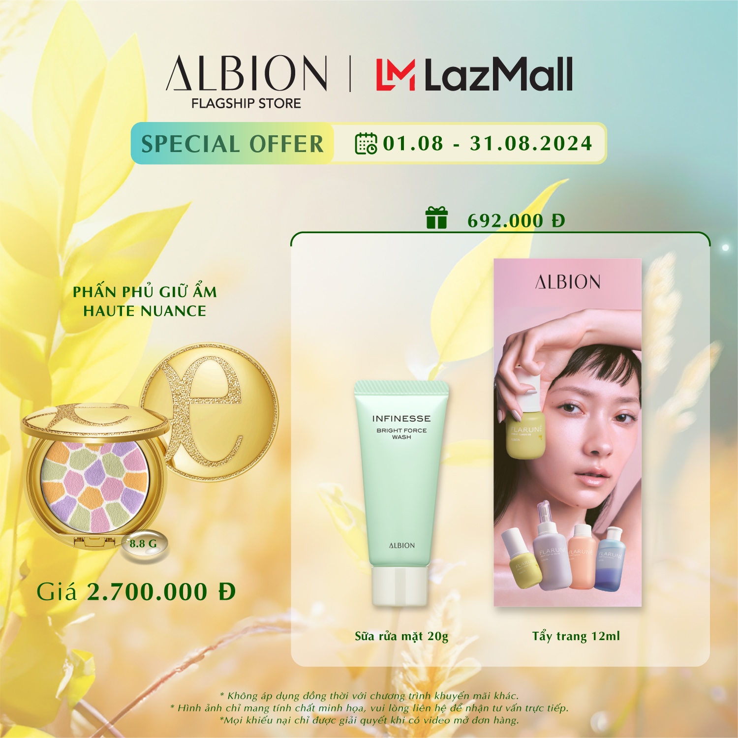 Phấn phủ giữ ẩm elegance la poudre haute nuance