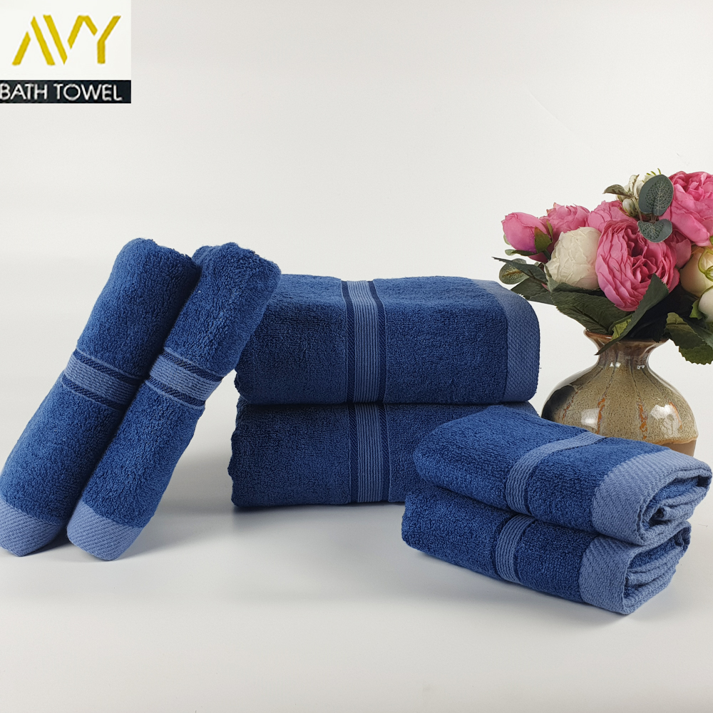 Khăn Cao Cấp Khổ Lớn, Khăn Lau Đầu, Khăn mặt Sợi Tre Màu Xanh Lam, dày dặn, mịn màng, thấm hút tốt, không phai màu, không hôi nhớt, Khăn tắm 60x120cm