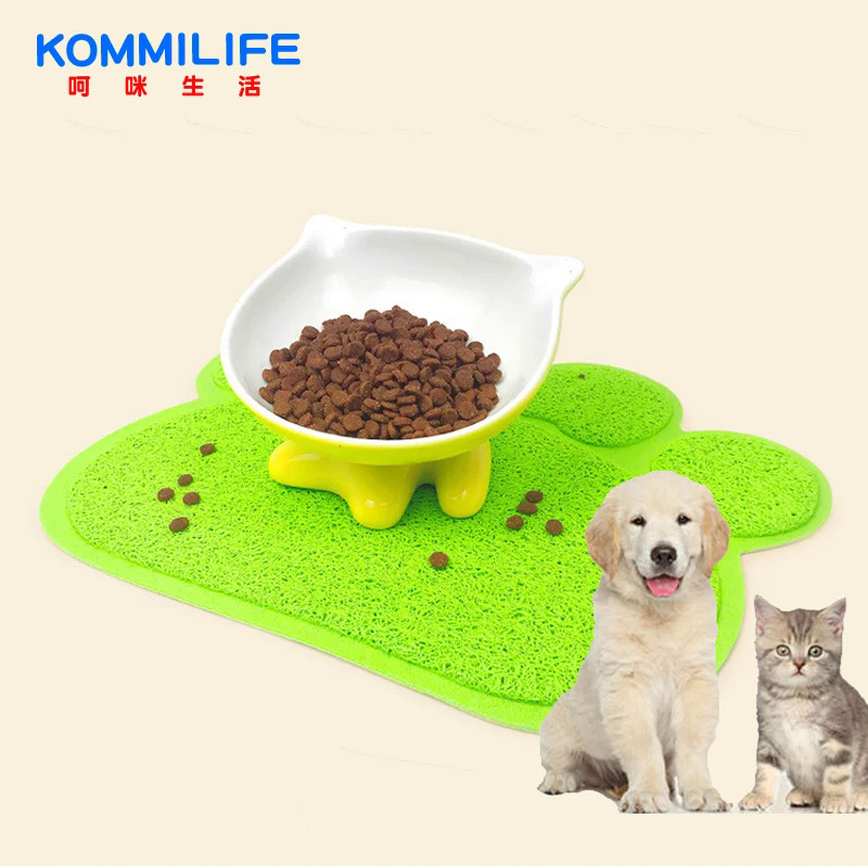 Kommilife Thảm lót cho thú cưng bằng silicon cho chó mèo thảm lót bát chống trượt cho chó thú cưng có thể giặt được thảm lót đĩa cho chó mèo