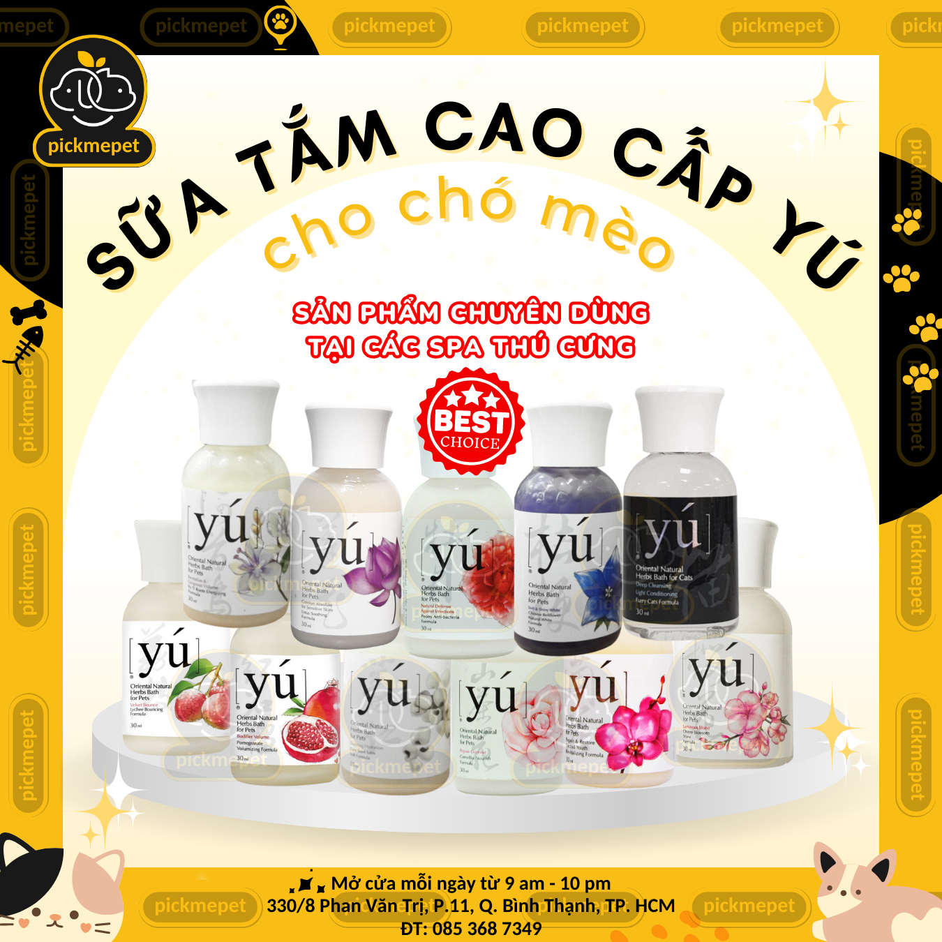 Dùng thử - sữa tắm yu yú - cho chó mèo - hương nước hoa cao cấp, thơm lâu, ngát hương hoa