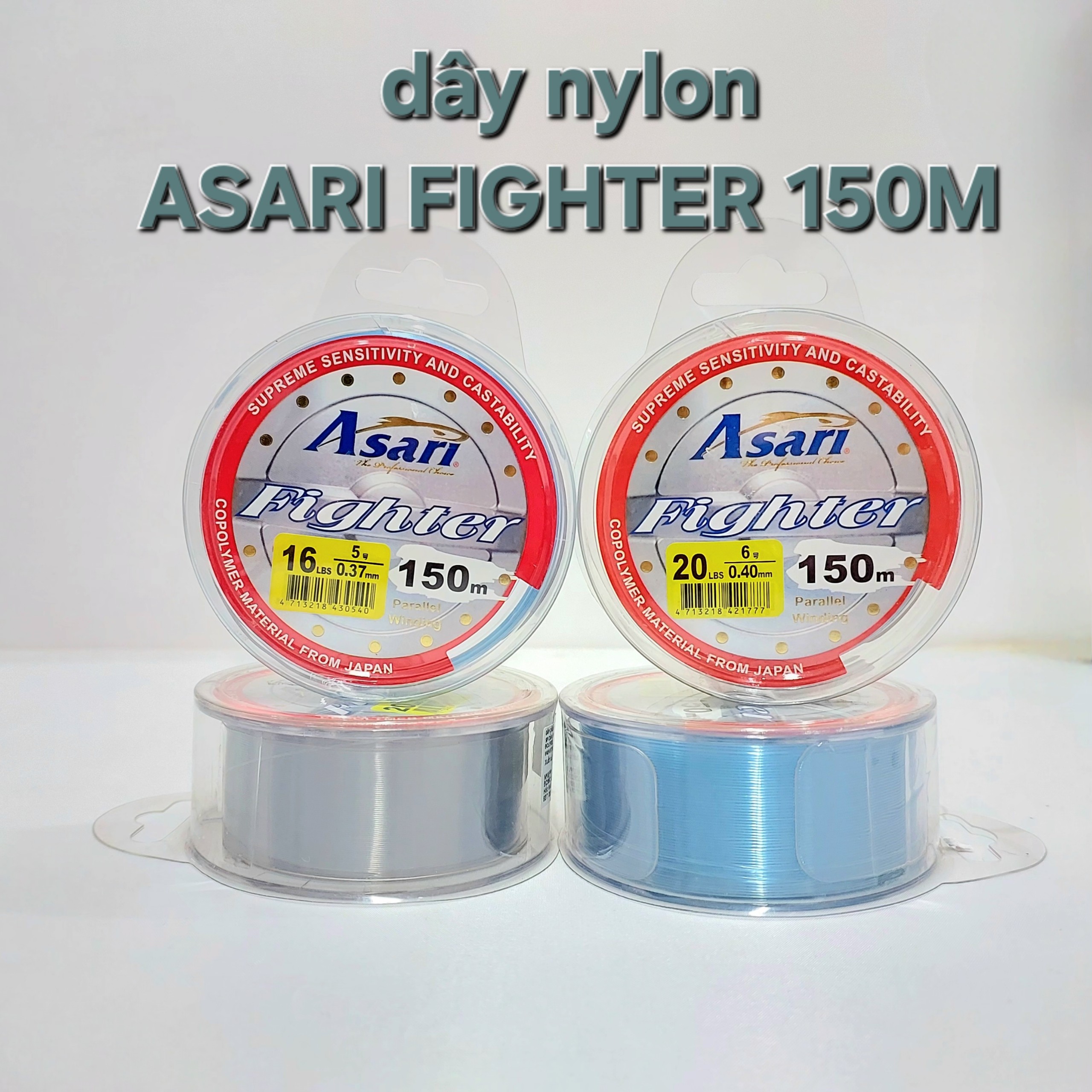 Dây câu cá asari fighter 150m màu blue