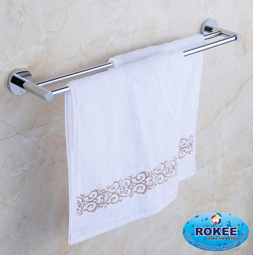 Móc treo khăn tắm đôi inox sus 304 - rokee mk06