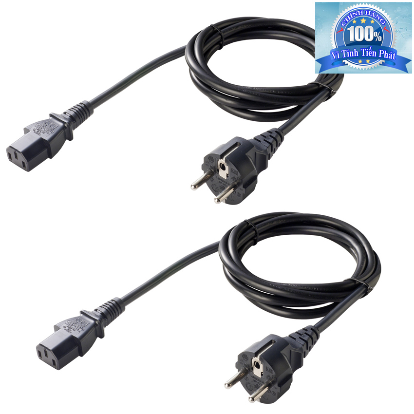 Bộ 2 Dây Nguồn Zin Cho Máy Tính Bàn PC Và Máy in Dài 1,5m hàng xịn