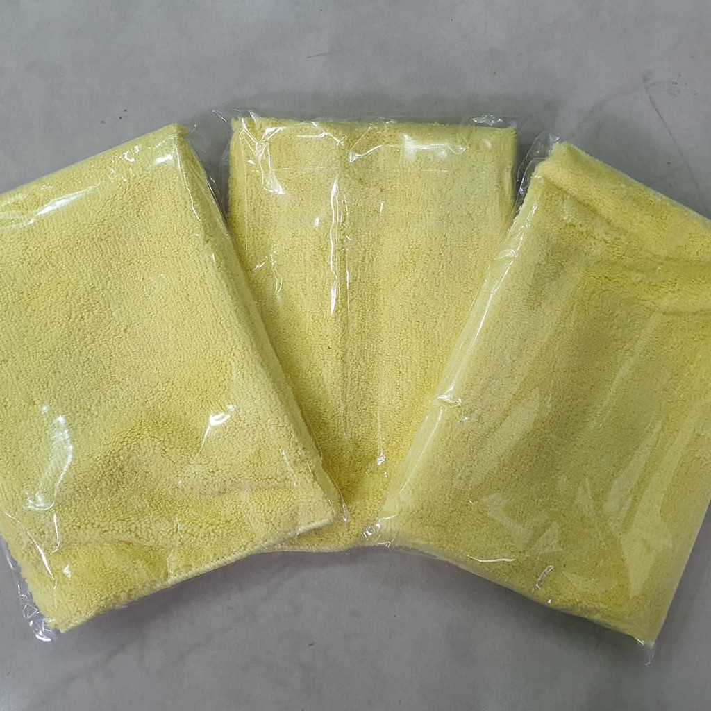 Khăn lau xe cao cấp microfiber 32x36 | vàng