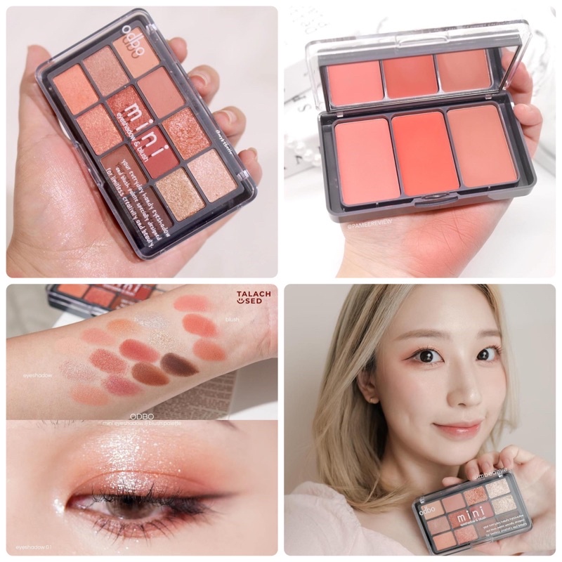 Bảng phấn mắt và má hồng odbo eye shadow and blush palette tone hồng tây #01
