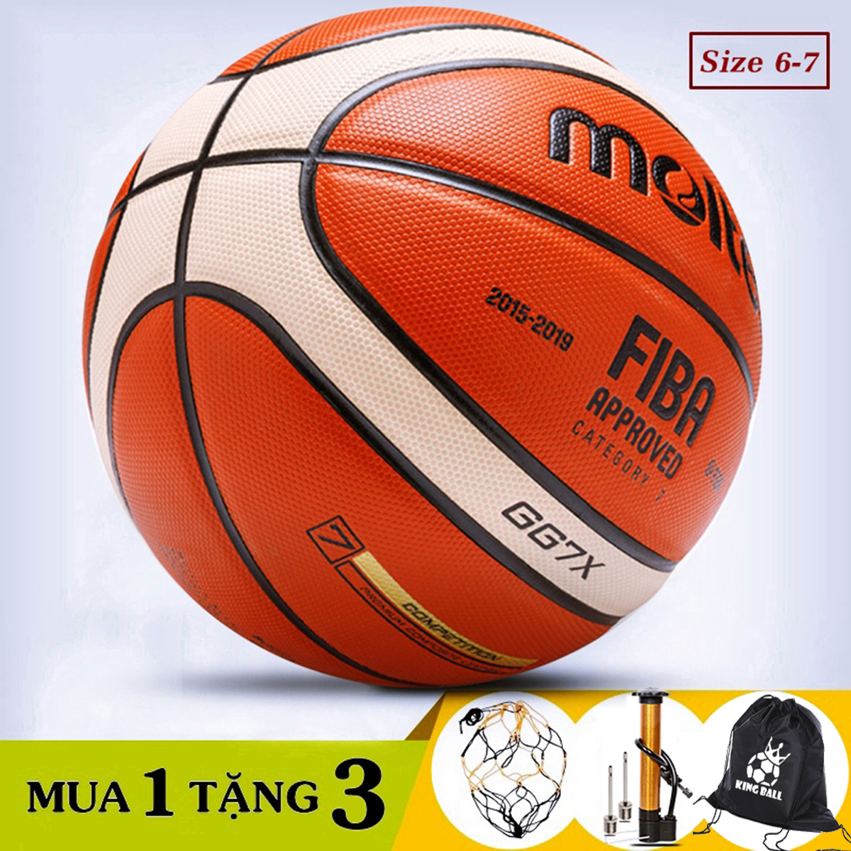 Bóng Rổ Da Số 6 7 Da PU Cao Cấp Tiêu Chuẩn Thi Đấu Banh Bóng Rổ Trẻ Em Cao Su Ngoài Trời OutDoor Và Sân Trong Nhà InDoor