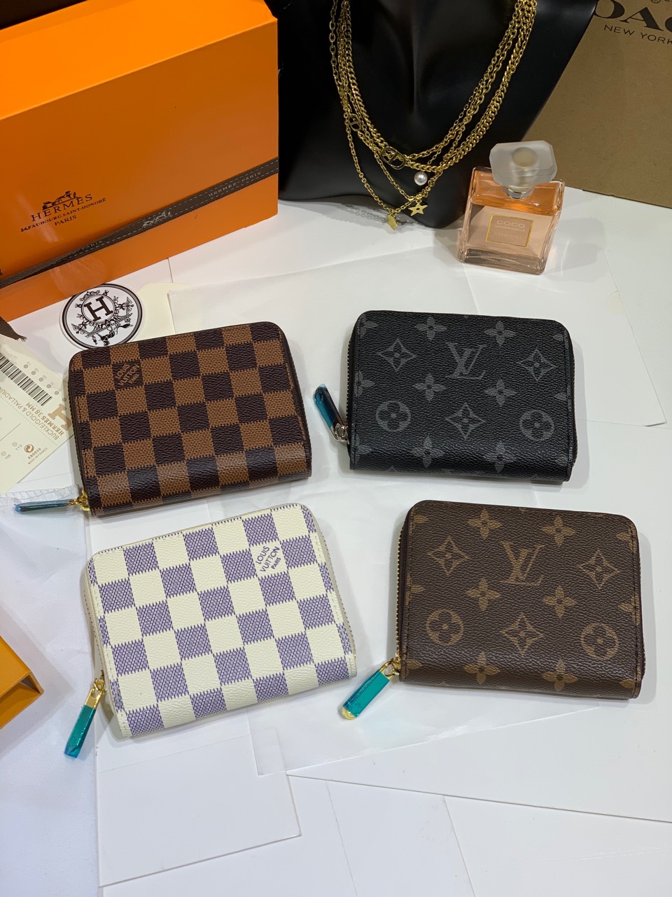 [Hàng cao cấp] Ví bóp nữ mini khóa kéo ngắn nhỏ gọn, cầm tay bỏ túi hàng hiệu