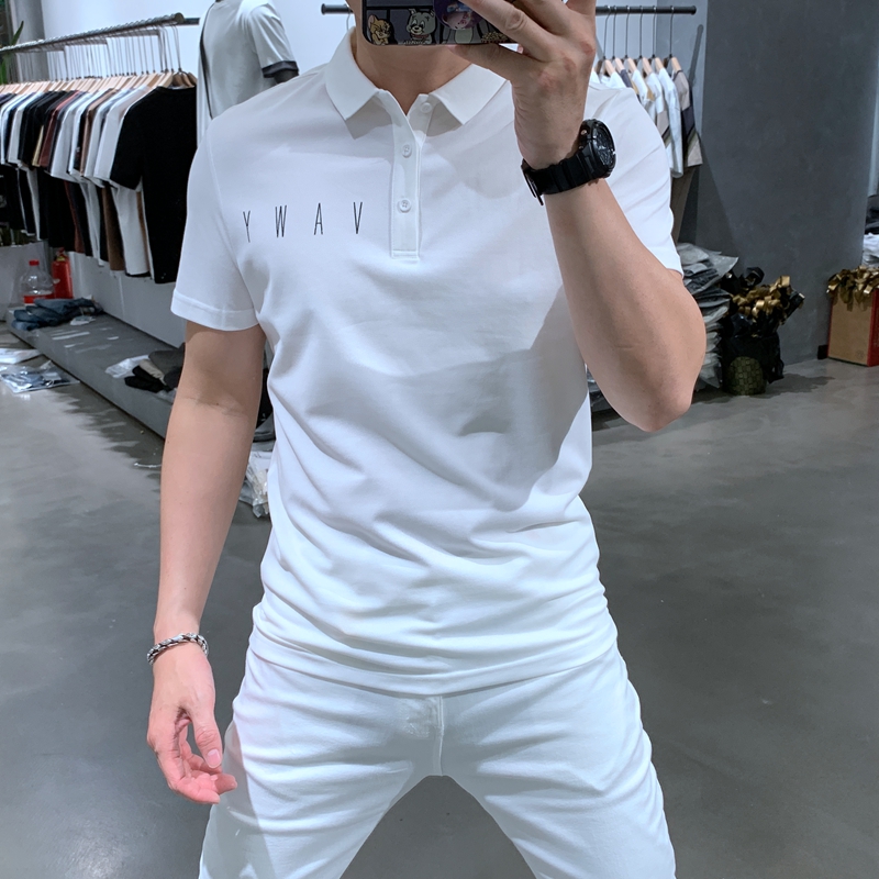Áo thun nam, áo polo nam in VAWY cao cấp vải cotton dáng Hàn